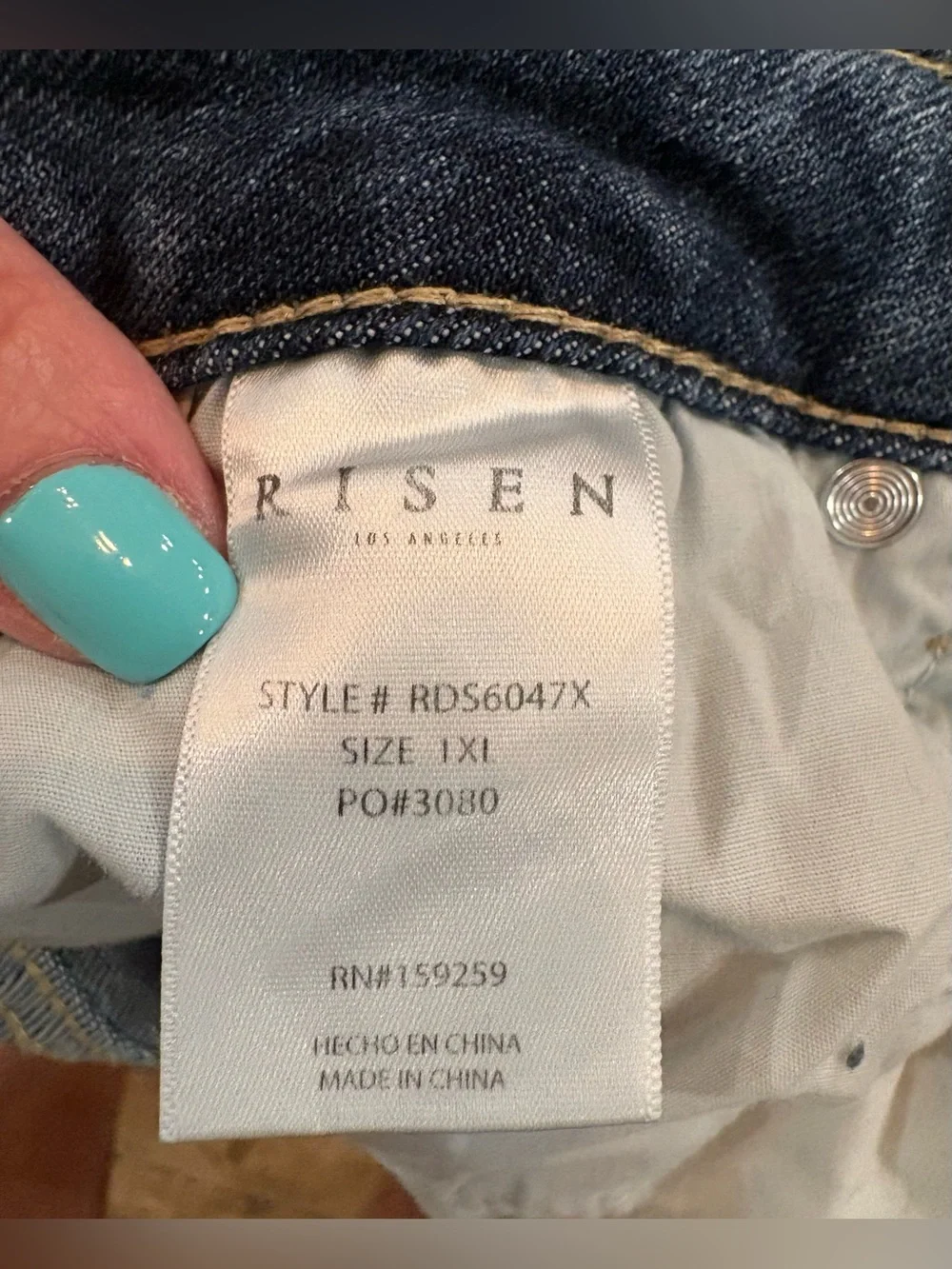 Risen Distressed Blue Denim Shorts